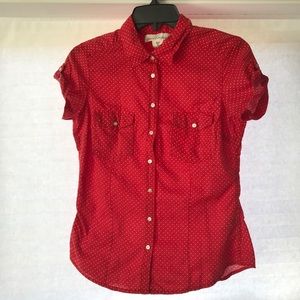Vintage style button up short sleeve shirt